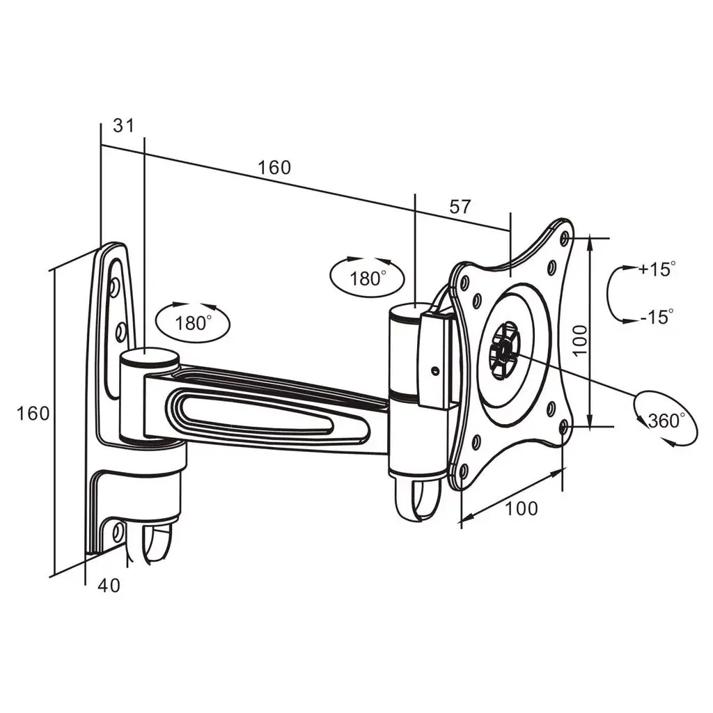 TV & Monitor Mount Manhattan 423670 Photo 3
