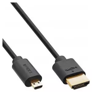 InLine Slim Ultra High Speed HDMI Cable AM/DM 8K4K gold plated black 0.5m