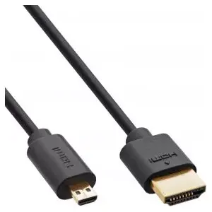 InLine Slim Ultra High Speed HDMI Cable AM/DM 8K4K gold plated black 0.3m