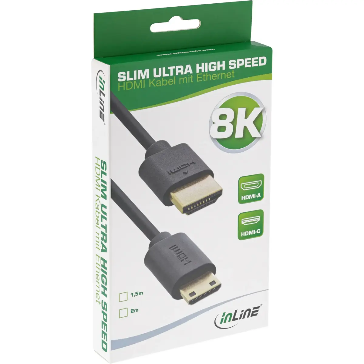 Кабель InLine Slim Ultra High Speed HDMI 1.5м (17911C) Photo 2
