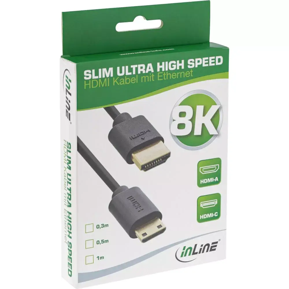 InLine Slim Ultra High Speed HDMI kabelis AM/CM 8K4K Photo 2