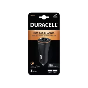 Duracell DR6010A In-Car Charger 30W QC3.0 and 2.4A Black