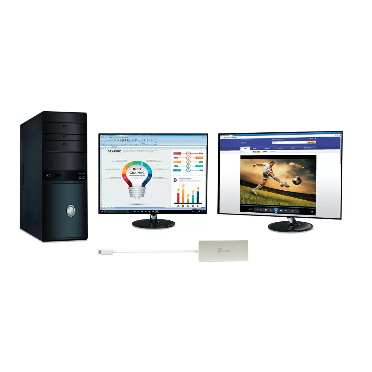j5create JCD381-N USB Type-C Dual HDMI Mini Dock Photo 6