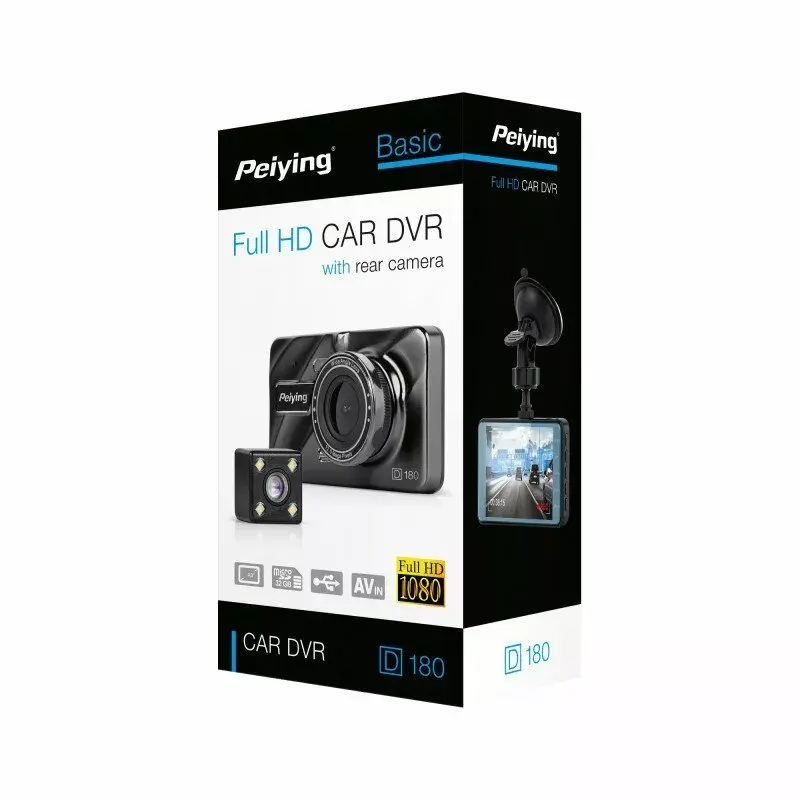 Peiying D180 auto DVR ar aizmugures kameru Photo 6