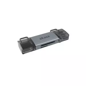 Card reader Akasa AK-CR-12 USB 3.2 OTG Dual — USB-C/USB-A compatible, multi-format memory card support