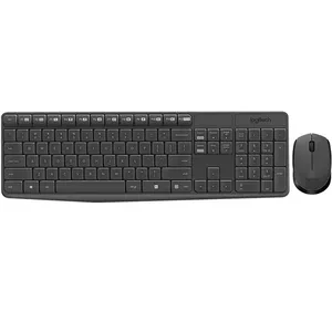 Logitech MK235 Беспроводной комплект клавиатуры и мыши Полноразмерный Серый