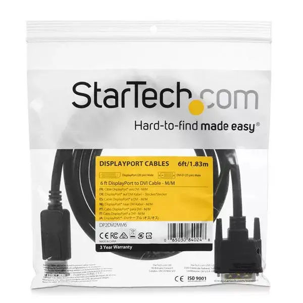 DisplayPort uz DVI kabelis StarTech DP2DVIMM6 Photo 6