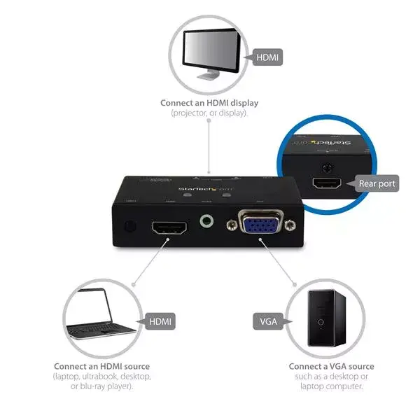 HDMI + VGA uz HDMI pārslēdzējs StarTech VS221VGA2HD Photo 4