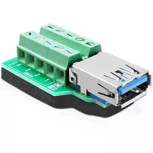 Kabeļa dzimuma maiņa DeLOCK 65370 USB 3.0-A 10p Melns Zaļš Sudrabs