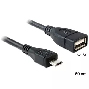 USB Cable DeLOCK 50cm Micro-USB B USB 2.0 A 83183