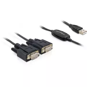 Serial Cable DeLOCK 2x RS232/USB 2.0 Black 61886
