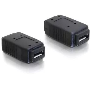 Adapteris USB micro-A+B female uz USB micro-A+B female DeLOCK 65034 Melns