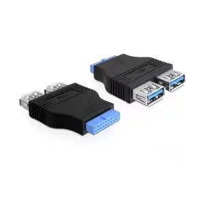Переходник‑адаптер DELOCK 65324 — USB 3.0 на 19‑контактный разъем, черный