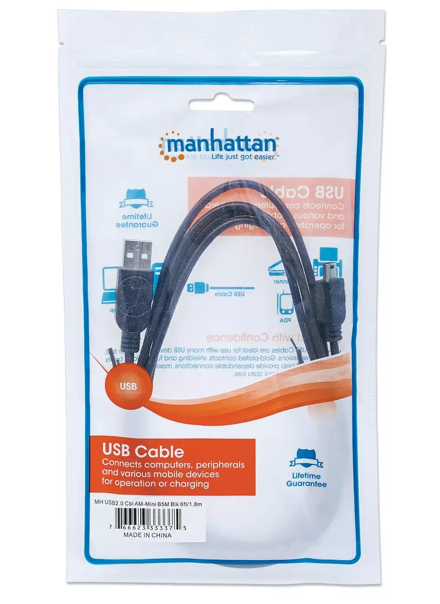 USB-A to Mini-USB Cable Manhattan 1.8m Photo 5