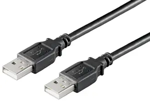 USB kabelis Microconnect USBAA01B USB 2.0 USB A uz USB A vīrietis-vīrietis 0.1 m Melns