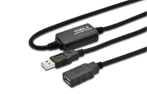 Активный удлинительный кабель USB 2.0 MicroConnect USB A штекер - USB A гнездо 10 метров черный
