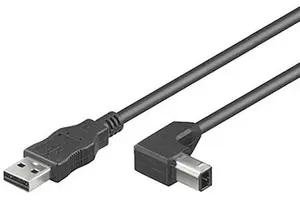 MicroConnect USB 2.0 cable USB A to USB B male to male 3 meters black USBAB3ANGLED