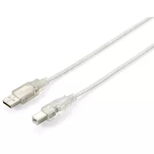 USB 2.0 Type A to Type B Cable Equip 128653 1.0m Transparent Silver