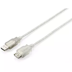 Equip 128750 USB kabelis 1,8 m USB 2.0 USB A Sudrabs, Caurspīdīgs