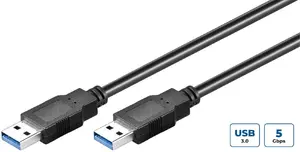 MicroConnect USB 3.2 Gen 1 USB cable USB A to USB A Male to Male 3 m Black
