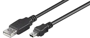 MicroConnect USBAMB52 USB 2.0 Cable USB A to Mini-USB B Male to Male 1.8 m Black