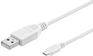 MicroConnect USB 2.0 kabelis USB A uz Micro-USB B vīrietis pret vīrieti niķelēti kontakti balts