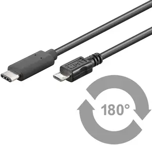 MicroConnect USB3.1CAMIB1 USB Kabelis USB Type-C uz Micro-USB B vīrietis-vīrietis 1 m USB 2.0 melns