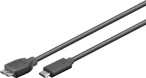 MicroConnect USB-C uz Micro-USB B Kabelis USB 3.2 Gen 1 1m Melns