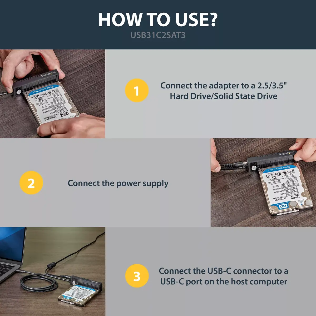 Adapter Cable USB 3.1 StarTech USB31C2SAT3 Photo 10