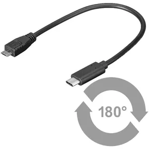 USB kabelis MicroConnect USB3.1CAMB02 0.2m Micro-USB B USB C melns