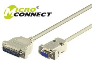 MicroConnect seriālais kabelis DB-9 pret DB-25 vīrietis pret sieviete 3 m pelēks