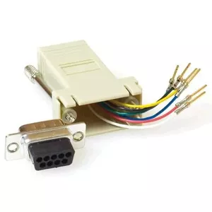Переходник MicroConnect SAD008 — RJ45 (гнездо) на DB9 (гнездо), бежевый