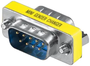 MicroConnect MOD99 Cable Gender Changer DB9 Male to Male Blue Stainless Steel