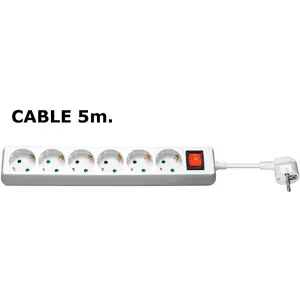 Удлинитель Microconnect GRU0065W 5м 6 AC розеток Внутренний Белый