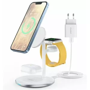 Индукционная зарядная станция 3-в-1 CHOETECH T585-F для iPhone, AirPods Pro и Apple Watch с адаптером