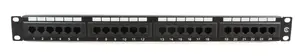 MicroConnect PP-004 Cat6 24-Port 1U Rackmount Network Patch Panel in Black