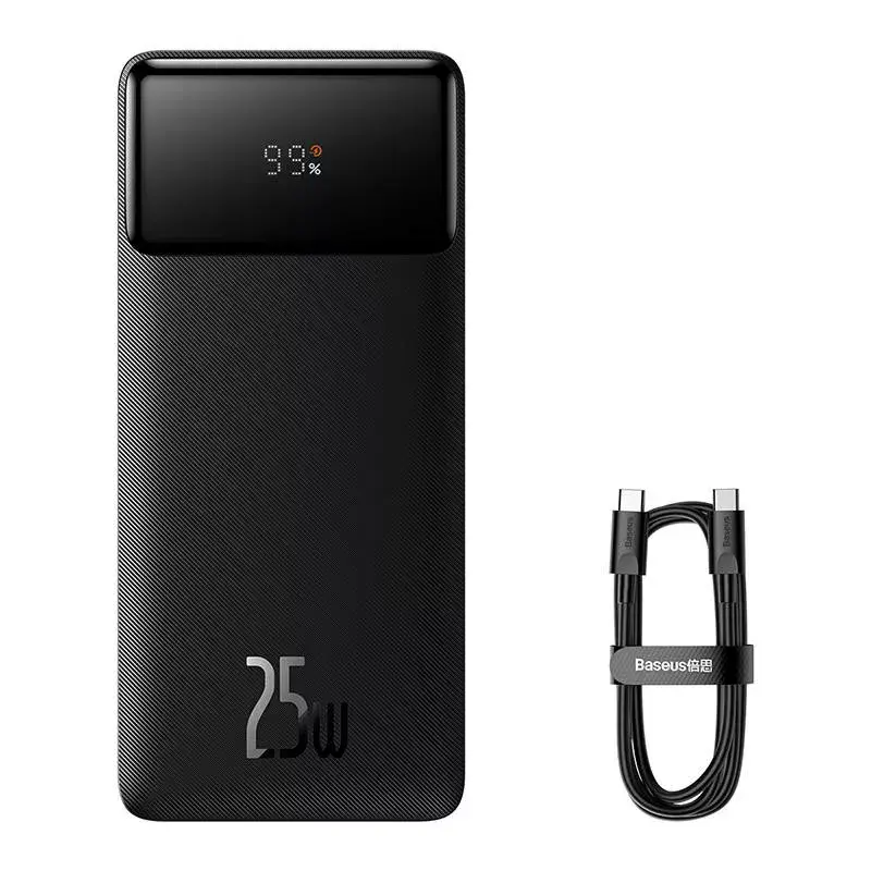 Portatīvais akumulātors Baseus Bipow ar digitālo displeju 20000mAh, 2x USB, USB-C, 25W melns Photo 10