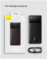 Portatīvais akumulātors Baseus Bipow ar digitālo displeju 20000mAh, 2x USB, USB-C, 25W melns Photo 29