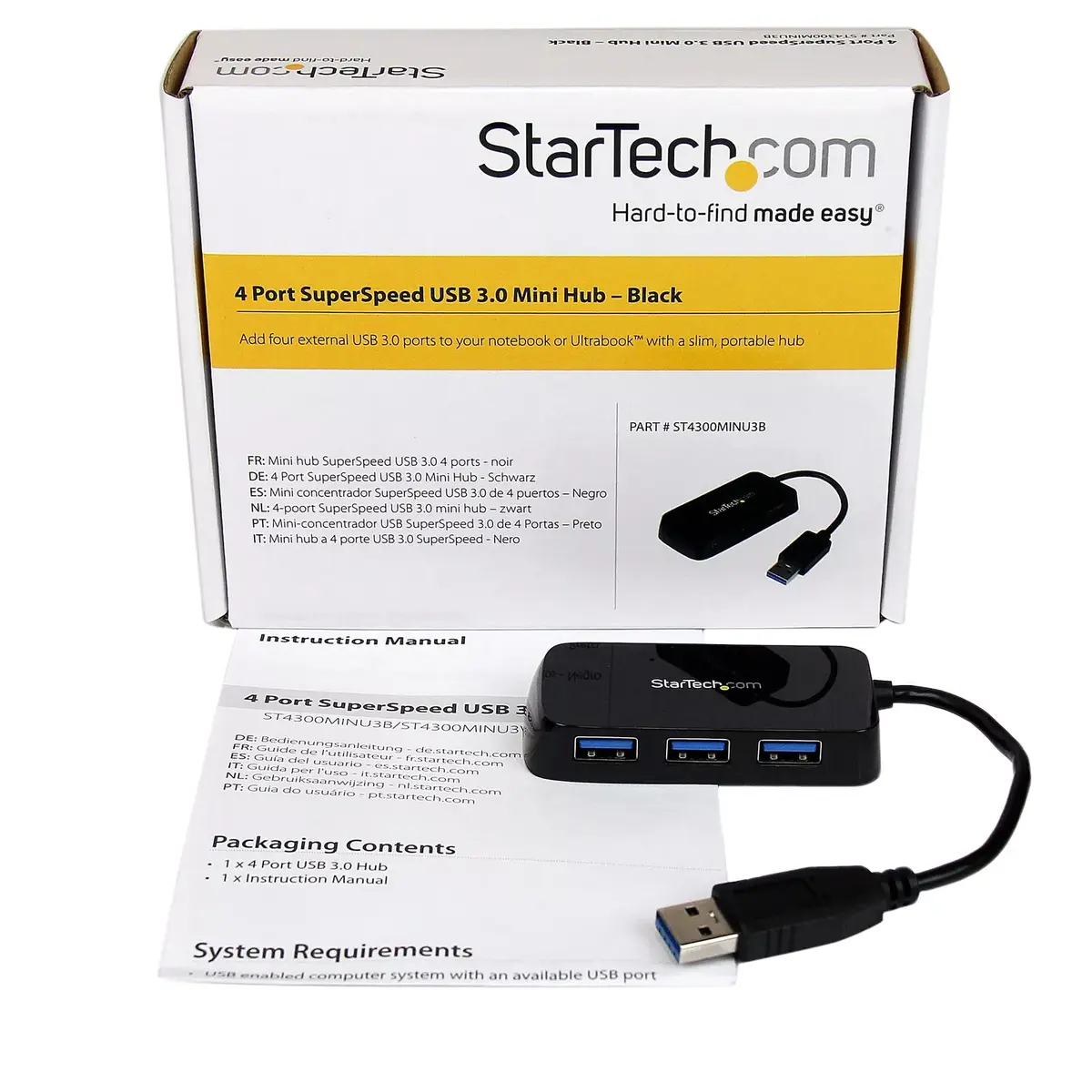 USB хаб StarTech.com Portable 4 Port SuperSpeed Mini USB 3.0 Hub Photo 5