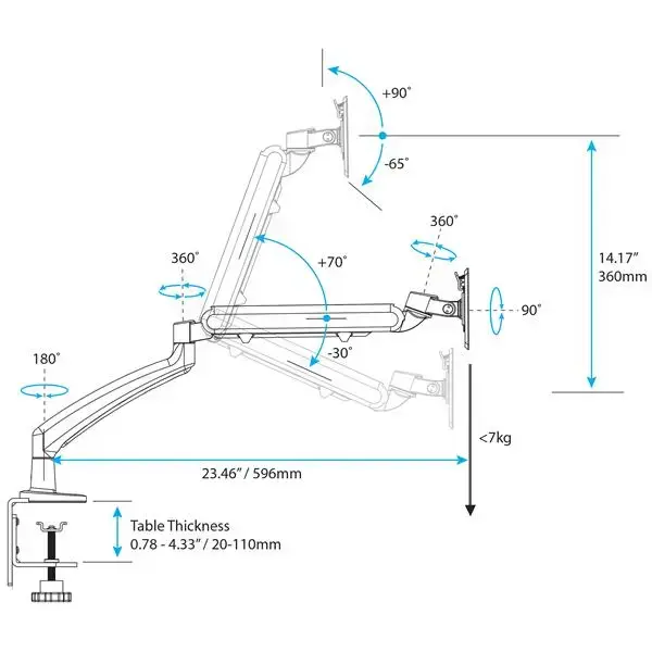 StarTech ARMSLIM Desk-Mount Monitor Arm for up to 34" Displays Photo 6