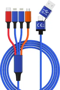 Charging Cable Smrter Hydra ELITE 6in1 — Nylon braided multi connector cable with Lightning (SMRTER_ELITE_L_MIX)