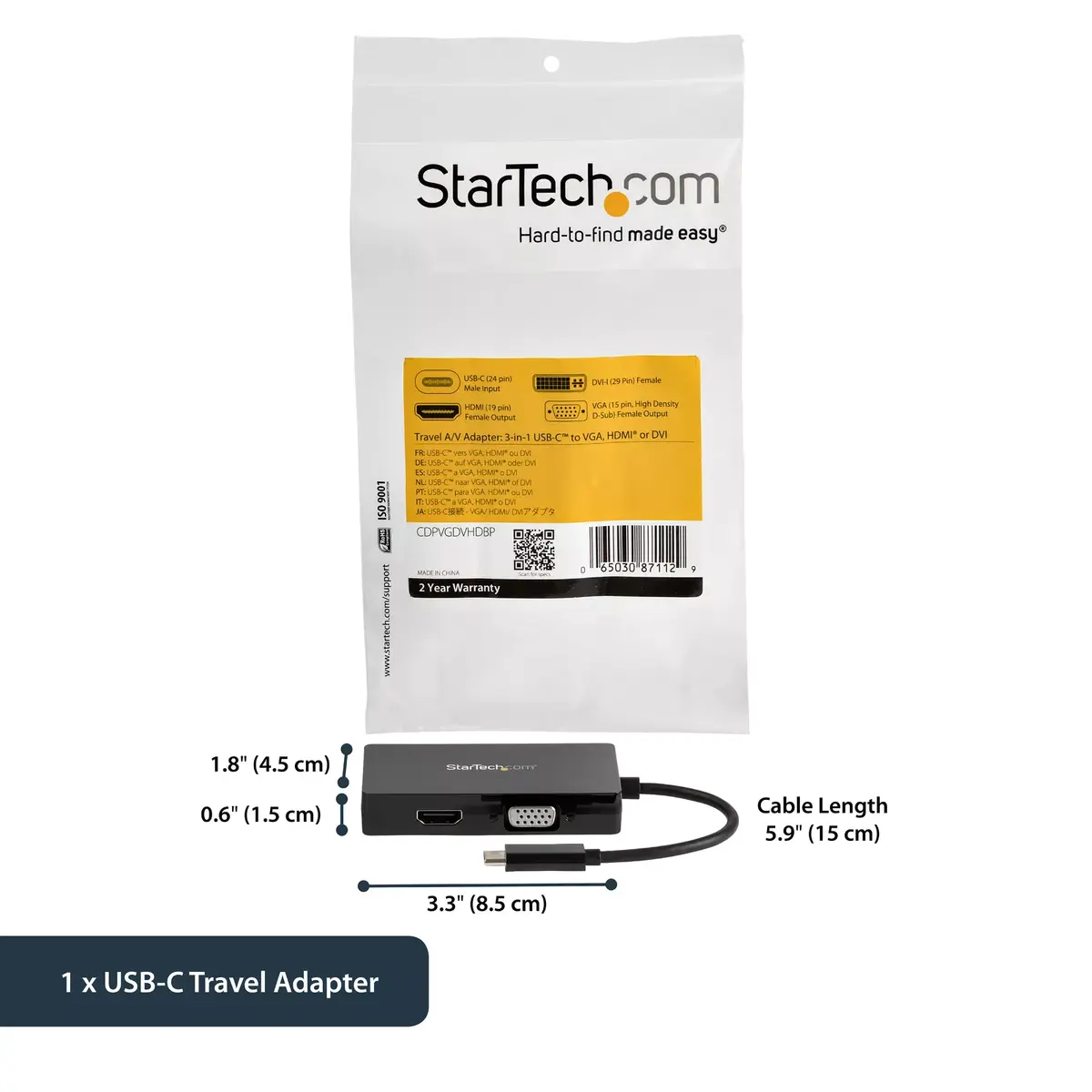 USB-C Multiport Video Adapter StarTech.com 3-in-1 4K 30Hz Photo 10