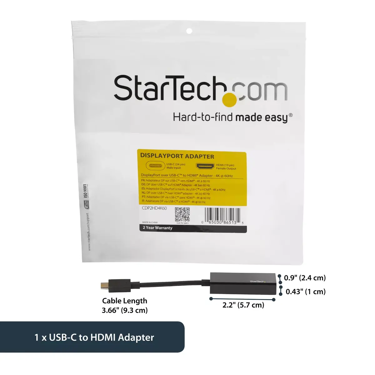 Адаптер USB-C на HDMI StarTech.com CDP2HD4K60 Photo 9