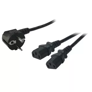Сетевой кабель LogiLink 1.5м Schuko-C13/2xIEC C13 M/F