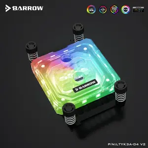 Водоблок Barrow LTYK3A-04 V2 White RGB Acrylic — СЖО для процессора, акриловая крышка, RGB-подсветка