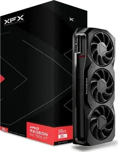 Видеокарта XFX Radeon RX 7900 XT — 20 ГБ GDDR6, 320‑бит, PCIe 4.0, 2400 МГц Boost, 3x DisplayPort, 1x HDMI, 3 вентилятора
