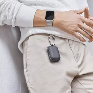 Aizsargvāciņš Uniq AirPods Pro Valencia — midnight black, ar antimikrobiālu pārklājumu