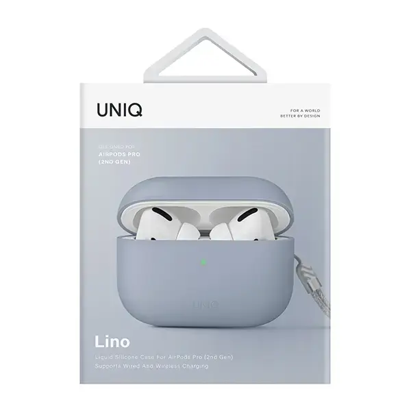 Силиконовый чехол Uniq Lino для AirPods Pro 2 — Arctic Blue Photo 3
