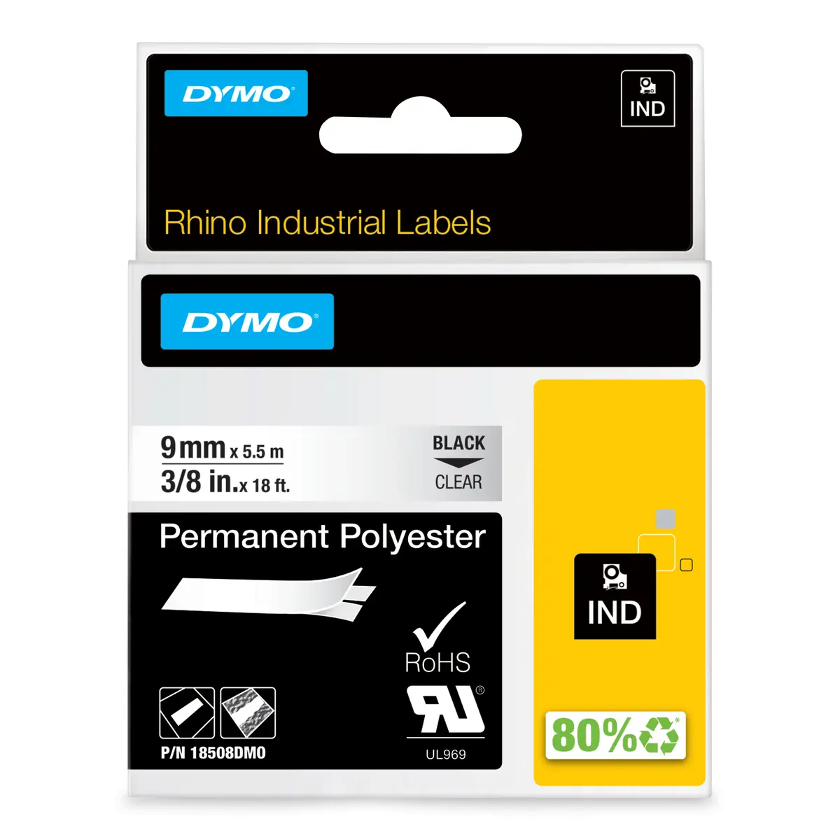 DYMO Rhino 18508DMO Industriālās pastāvīgās poliestera