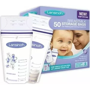 Krūts piena uzglabāšanas maisiņi Lansinoh 50×180 ml vienreizlietojami iepriekš sterilizēti LAN642